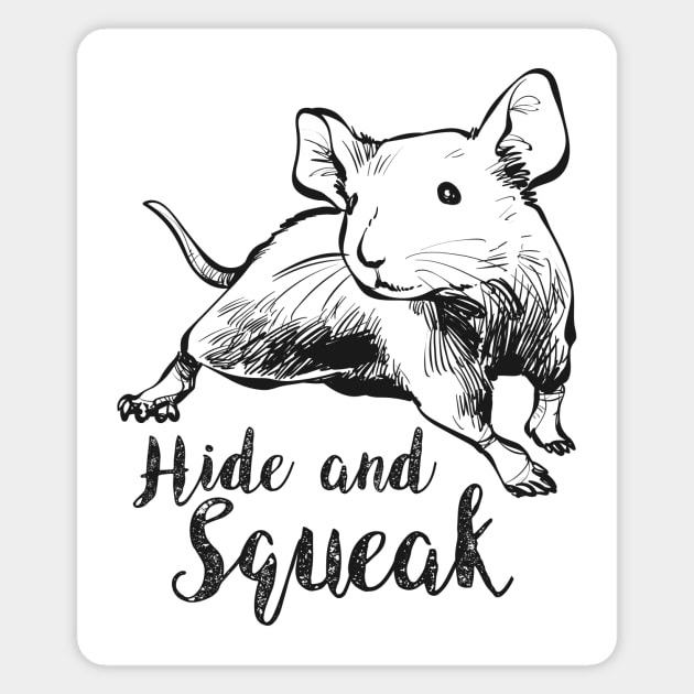 Hide Cute Mouse Squeak Funny Hiding Game Magnet by Mellowdellow